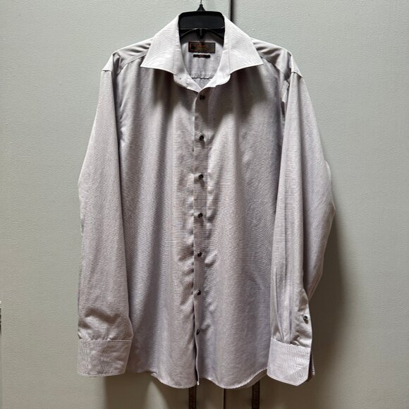 SERICA CLASSICS shirt - long sleeve - Men’s Size L (16 1/2 / 42) - gray plaid - Picture 1 of 6